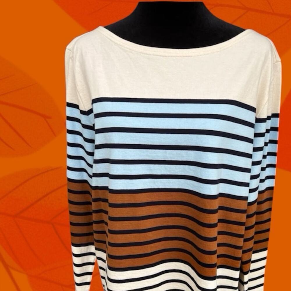 J. CREW Long Sleeve Multi Color Block Striped Sweater, Women's size L